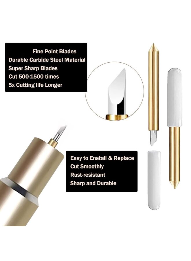 LAMAY 10PCS Replacement Deep Point Cutting Blades Compatible Cutting Machines, Replacement Cutting Blades Compatible, Cut Thicker Materials (Deep Point Blade) (Color : GOLD) - Image 3